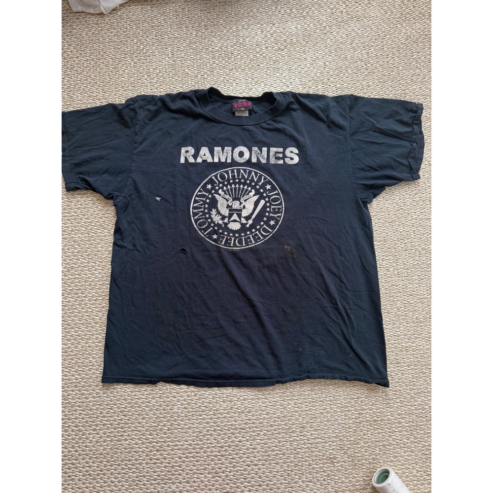 Ramones Presidential Seal Graphic T-Shirt Black XXL‎ Punk vintage Tee Thrashed